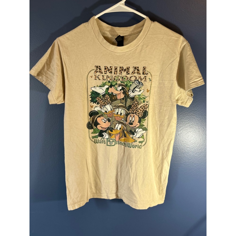 Disney Animal Kingdom T-Shirt Men's Small Beige Safari Graphic Tee